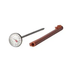 Instant Read Analog Meat Food Grill BBQ Cooking Kitchen Thermometer with Red Pocket Sleeve for Calibration, 1 inch dial, Stainless Steel Instant Read Analog Meat Food Grill BBQ Cooking Kitchen Thermometer with Red Pocket Sleeve for Calibration, 1 inch dial, Stainless Steel