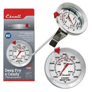 AHC1 Stainless Steel Deep Frying and Candy Thermometer with Pot Clip, 5-Inch Probe with Candy Temperature Zones, NSF Certified AHC1 Stainless Steel Deep Frying and Candy Thermometer with Pot Clip, 5-Inch Probe with Candy Temperature Zones, NSF Certified