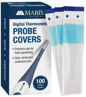 Disposable Probe Covers for Digital Thermometers, Box of 100, FSA Eligible Disposable Probe Covers for Digital Thermometers, Box of 100, FSA Eligible