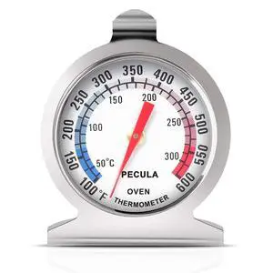 Stainless Steel Oven Thermometer 50-300°C/100-600°F, Analog Instant Read, Battery-Free Kitchen Cooking Thermometer, Hook & Stand Design Food Thermometer for Oven, Grill, Smoker, Fryer Stainless Steel Oven Thermometer 50-300°C/100-600°F, Analog Instant Read, Battery-Free Kitchen Cooking Thermometer, Hook & Stand Design Food Thermometer for Oven, Grill, Smoker, Fryer