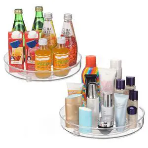 2 Pack Lazy Susan Turntable, 10.5 Inch Spinning Cabinet Organizer 2 Pack Lazy Susan Turntable, 10.5 Inch Spinning Cabinet Organizer