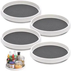 Lazy Susan Turntable, Set of 4, 10 Inch Non-Skid Lazy Susan Organizer for Cabinet, Pantry Organization, Kitchen Storage, Bathroom Sink Cabinet, Refrigerator, Countertop, Spice Rack (4 Pack 10 in) Lazy Susan Turntable, Set of 4, 10 Inch Non-Skid Lazy Susan Organizer for Cabinet, Pantry Organization, Kitchen Storage, Bathroom Sink Cabinet, Refrigerator, Countertop, Spice Rack (4 Pack 10 in)