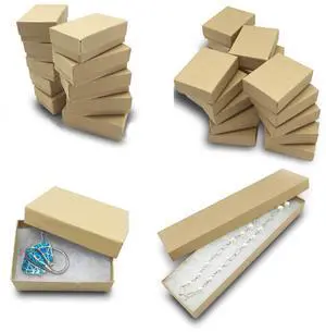 25-Pack #99 Cotton Filled Cardboard Paper Jewelry Boxes Gift Case - Kraft Brown (5 Sizes Assortment) - for Shipping or Storage 25-Pack #99 Cotton Filled Cardboard Paper Jewelry Boxes Gift Case - Kraft Brown (5 Sizes Assortment) - for Shipping or Storage