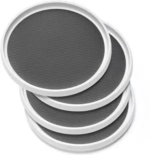 Set of 4, 10 Inch Non-Skid Lazy Susan Organizers - Turntable Rack for Cabinet, Pantry Organization and Storage, Kitchen, Fridge, Bathroom Makeup Vanity Countertop, Under Sink Organizing, Spice Rack Set of 4, 10 Inch Non-Skid Lazy Susan Organizers - Turntable Rack for Cabinet, Pantry Organization and Storage, Kitchen, Fridge, Bathroom Makeup Vanity Countertop, Under Sink Organizing, Spice Rack