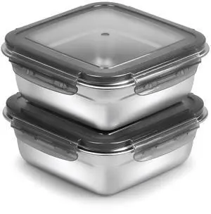 2 Pack Sandwich Containers, 24oz Stainless Steel Sandwich Box with Airtight Lids, Reusable Metal Meal Prep Lunch Boxes, BPA-Free, Dishwasher Safe, Food Storage Containers for Families (Black) 2 Pack Sandwich Containers, 24oz Stainless Steel Sandwich Box with Airtight Lids, Reusable Metal Meal Prep Lunch Boxes, BPA-Free, Dishwasher Safe, Food Storage Containers for Families (Black)