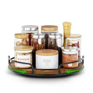 9" Lazy Susan Organizer for Table Top Rotating Spice Rack Organizations Wood Lazy Susan Turntable Organizer for Cabinet Kitchen Pantry Countertop Bathroom Vanity 9" Lazy Susan Organizer for Table Top Rotating Spice Rack Organizations Wood Lazy Susan Turntable Organizer for Cabinet Kitchen Pantry Countertop Bathroom Vanity