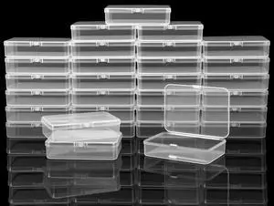 36 Pcs Clear Plastic Beads Storage Containers Box with Lids Multiple Sizes Storage Square Containers for Jewelry Beads Craft Supplies, 4.1 x 3 x 1in 36 Pcs Clear Plastic Beads Storage Containers Box with Lids Multiple Sizes Storage Square Containers for Jewelry Beads Craft Supplies, 4.1 x 3 x 1in