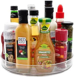 Lazy Susan Organizer - 360° Rotating Turntable Organizer for Kitchen, Fridge, Pantry, Countertop, Under Sink & Bathroom, Spice Condiment Organizer Space-Saving Storage Tray 1 Pack, 11" Clear Lazy Susan Organizer - 360° Rotating Turntable Organizer for Kitchen, Fridge, Pantry, Countertop, Under Sink & Bathroom, Spice Condiment Organizer Space-Saving Storage Tray 1 Pack, 11" Clear