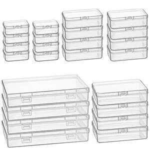 24 Pieces Mixed Sizes Rectangular Empty Mini Clear Plastic Organizer Box 24 Pieces Mixed Sizes Rectangular Empty Mini Clear Plastic Organizer Box
