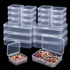 48/18 Pieces Clear Plastic Storage Containers with Lids, Durable Airtight Multi-Size Organization Boxes for Beads, Jewelry, Crafts & Office Supplies (Transparent Color 18 Pack) 48/18 Pieces Clear Plastic Storage Containers with Lids, Durable Airtight Multi-Size Organization Boxes for Beads, Jewelry, Crafts & Office Supplies (Transparent Color 18 Pack)