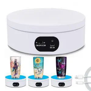 Turner Cup Rotating Display Stand for Epoxy Glitter Tumbler, 360 Degree Automatic Mute Rotating Turntable for Photography Products Tumbler Making Supplies Spinner 4.72*1.77in Motorized Rotation Turner Cup Rotating Display Stand for Epoxy Glitter Tumbler, 360 Degree Automatic Mute Rotating Turntable for Photography Products Tumbler Making Supplies Spinner 4.72*1.77in Motorized Rotation