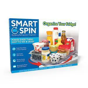 Smart Spin Rotating Refrigerator Organizer - Use This Lazy Susan as a Rotating Spice Rack, Condiment Organizer, Cabinet Organizer or for Kitchen, Panty or Fridge Organization and Storage, Clear Smart Spin Rotating Refrigerator Organizer - Use This Lazy Susan as a Rotating Spice Rack, Condiment Organizer, Cabinet Organizer or for Kitchen, Panty or Fridge Organization and Storage, Clear