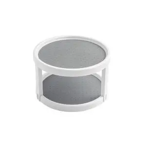 2 Tier Non Skid Spice Rack Turntable, 10 Inch Spinning Organizer, Non Skid Lazy Susan Turntable, 360° Rotating Seasoning Organizer for Kitchen, Pantry Cabinet, Refrigerator, Bathroom, Gray & White 2 Tier Non Skid Spice Rack Turntable, 10 Inch Spinning Organizer, Non Skid Lazy Susan Turntable, 360° Rotating Seasoning Organizer for Kitchen, Pantry Cabinet, Refrigerator, Bathroom, Gray & White