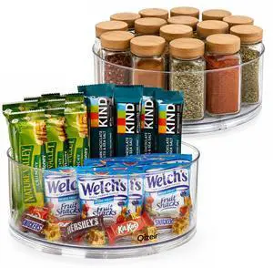 Lazy Susan Turntable (2-Pack) - Clear Acrylic, Rotates 360 Degrees, Easily Organize Your Fridge, Cabinet or Counter - Carousel Storage for Food, Spices, Cosmetics Lazy Susan Turntable (2-Pack) - Clear Acrylic, Rotates 360 Degrees, Easily Organize Your Fridge, Cabinet or Counter - Carousel Storage for Food, Spices, Cosmetics