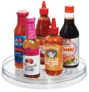 Plastic Lazy Susan Turntable Organizer, Clear Plastic Lazy Susan Turntable Organizer, Clear