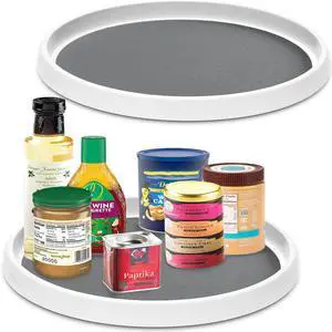 Set of 2, 12 Inch Non-Skid Lazy Susan Organizer, Pantry Lazy Susan Turntable for Cabinet, Kitchen Cabinet Organizer, Pantry Organization and Storage -Size- 12"x1.5" Set of 2, 12 Inch Non-Skid Lazy Susan Organizer, Pantry Lazy Susan Turntable for Cabinet, Kitchen Cabinet Organizer, Pantry Organization and Storage -Size- 12"x1.5"