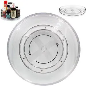 Lazy Susan Turnable Organizer for Cabinet 11.5 Inches Clear Heavy Duty Plastic Multifunctional and Practical Design Ideal for Kitchen, Under Sink, Bathroom (1 Pack) Lazy Susan Turnable Organizer for Cabinet 11.5 Inches Clear Heavy Duty Plastic Multifunctional and Practical Design Ideal for Kitchen, Under Sink, Bathroom (1 Pack)