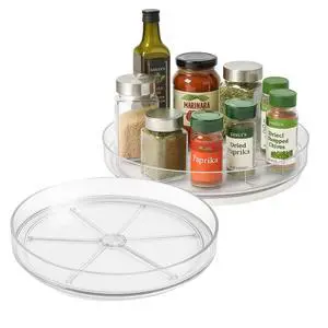 Set Lazy Susan - Lazy Susan Organizer 2-Pack - Rotating Cabinet & Spice Rack, Clear Set Lazy Susan - Lazy Susan Organizer 2-Pack - Rotating Cabinet & Spice Rack, Clear
