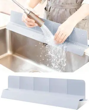 Sink Splash Guard 18" 23" 30" Silicone Water Guard with Strong Suction Cups, Faucet & Countertop Protector, Bathroom & Sink Edge Splash Guard Strip, Dishwasher Safe-Grey 18" Sink Splash Guard 18" 23" 30" Silicone Water Guard with Strong Suction Cups, Faucet & Countertop Protector, Bathroom & Sink Edge Splash Guard Strip, Dishwasher Safe-Grey 18"
