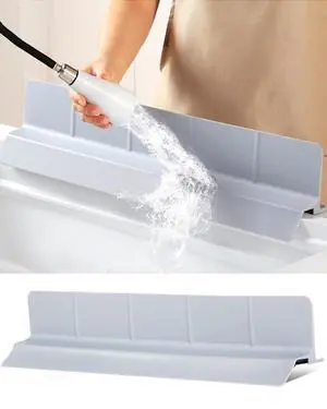 Kitchen Sink Splash Guard 23" 18" 30" Self-Draining Silicone Water Guard with High Splash Wall & Strong Suction Cups for Faucet, Countertop & Sink Edge, Keeps Sinks Dry, Dishwasher Safe, Gray Kitchen Sink Splash Guard 23" 18" 30" Self-Draining Silicone Water Guard with High Splash Wall & Strong Suction Cups for Faucet, Countertop & Sink Edge, Keeps Sinks Dry, Dishwasher Safe, Gray