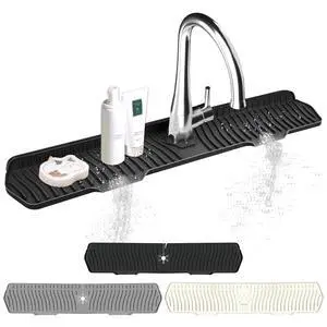 Kitchen Sink Splash Guard Gen2-30" x 6'' Silicone Sink Mat Splash Guard fit for Countertop, Bathroom,Farmhouse,RV Kitchen Sink Splash Guard Gen2-30" x 6'' Silicone Sink Mat Splash Guard fit for Countertop, Bathroom,Farmhouse,RV