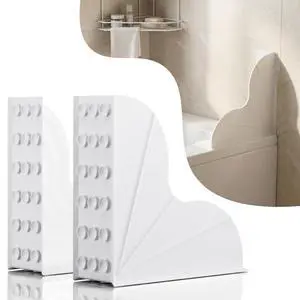 Shower Splash Guard for Bathtub 2 Packs, Silicone Bathtub Water Guard Kit, Waterproof Bath Tub Water Blocker, Shower Corner Guards to Keep Water in Shower or Bath - White Shower Splash Guard for Bathtub 2 Packs, Silicone Bathtub Water Guard Kit, Waterproof Bath Tub Water Blocker, Shower Corner Guards to Keep Water in Shower or Bath - White