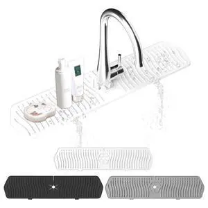 Kitchen Sink Splash Guard-24 x 5.8'' Ultrathin Silicone Sink Mat Splash Guard fit for Countertop, Bathroom,Farmhouse,RV (White) Kitchen Sink Splash Guard-24 x 5.8'' Ultrathin Silicone Sink Mat Splash Guard fit for Countertop, Bathroom,Farmhouse,RV (White)