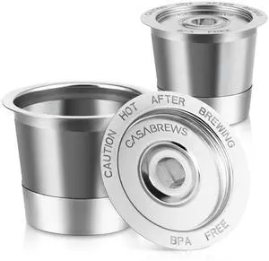 CASKF02 Reusable K Cup Filters, 2 Pack Stainless Steel Refillable Coffee Pods for Keurig 1.0 Brewers, Universal Fit, Eco-Friendly & BPA-Free CASKF02 Reusable K Cup Filters, 2 Pack Stainless Steel Refillable Coffee Pods for Keurig 1.0 Brewers, Universal Fit, Eco-Friendly & BPA-Free