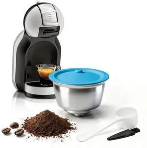 Reusable Coffee Capsule for Dolce Gusto, Refillable Stainless Steel Coffee Capsule Filter Cup Food Grade Silicone Lids Compatible with Piccolo Xs, Genio S, Edg 305 Mini Me, Edg 606 Reusable Coffee Capsule for Dolce Gusto, Refillable Stainless Steel Coffee Capsule Filter Cup Food Grade Silicone Lids Compatible with Piccolo Xs, Genio S, Edg 305 Mini Me, Edg 606