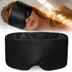 Weighted Eye Mask for Sleeping, Silk Sleep Mask for Side Sleeper with Adjustable Buckle, 100% Blockout Design, Ideal for Meditation, Relaxation and Travel, with Storage Pouch (Black) Weighted Eye Mask for Sleeping, Silk Sleep Mask for Side Sleeper with Adjustable Buckle, 100% Blockout Design, Ideal for Meditation, Relaxation and Travel, with Storage Pouch (Black)