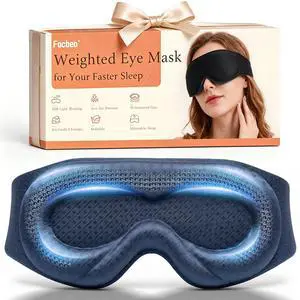 Weighted Eye Mask for Sleeping, 100% Blackout Sleep Mask for Women and Men Weighted Eye Mask for Sleeping, 100% Blackout Sleep Mask for Women and Men