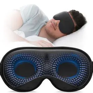 Weighted Sleep Mask for Women Men, 3D Light Blocking Eye Mask, Black Weighted Sleep Mask for Women Men, 3D Light Blocking Eye Mask, Black