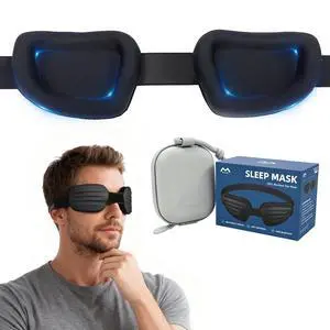 Sleep Eye Mask for Sleeping, 100% Blackout Eye Mask for Women & Men, 3D Contoured Zero Pressure Design, Adjustable Soft Blindfold, Eyelash Friendly Sleep Mask for Travel, Nap & Night Sleep Sleep Eye Mask for Sleeping, 100% Blackout Eye Mask for Women & Men, 3D Contoured Zero Pressure Design, Adjustable Soft Blindfold, Eyelash Friendly Sleep Mask for Travel, Nap & Night Sleep