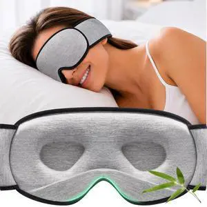 Sleep Mask for Side Sleepers Women Men, Soft & Breathable Bamboo Viscose Eye Mask for Sleeping, 100% Blackout 3D Eye Cover, Wider Adjustable Hook & Loop Straps for Ultra Comfort, Light Gray Sleep Mask for Side Sleepers Women Men, Soft & Breathable Bamboo Viscose Eye Mask for Sleeping, 100% Blackout 3D Eye Cover, Wider Adjustable Hook & Loop Straps for Ultra Comfort, Light Gray