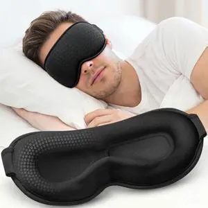 Blackout Weighted Eye Mask for Sleeping, 3D Contoured Sleep Mask for Men Blackout Weighted Eye Mask for Sleeping, 3D Contoured Sleep Mask for Men