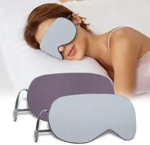 Sleeping Mask 2 Pack, Warm, Cool Double-Sided Use of Sleep Mask, Super Soft Blindfold with Adjustable Strap, Block Out Light, Comfort Sleep Eye Mask for Travel Meditation Nap Sleeping Mask 2 Pack, Warm, Cool Double-Sided Use of Sleep Mask, Super Soft Blindfold with Adjustable Strap, Block Out Light, Comfort Sleep Eye Mask for Travel Meditation Nap