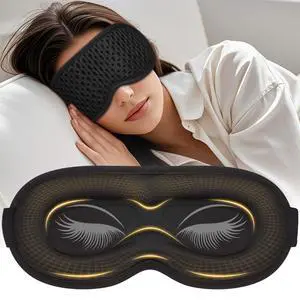Sleep Eye Mask for Side Sleeper with Zero Eye Pressure and 100 Percent Light Blocking, Contoured 3D Design for Men and Women, Soft Low Rebound Memory Foam Eye Shade for Travel Naps and Night Shifts Sleep Eye Mask for Side Sleeper with Zero Eye Pressure and 100 Percent Light Blocking, Contoured 3D Design for Men and Women, Soft Low Rebound Memory Foam Eye Shade for Travel Naps and Night Shifts