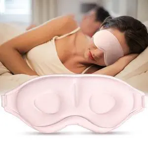 Sleep Mask for Side Sleeper Women Men, Light Blocking Eye Mask for Sleeping, 3D Contoured Cup Sleeping Mask for Zero Eye Pressure, with Adjustable Elastic Strap for Sleep Travel, Pink Sleep Mask for Side Sleeper Women Men, Light Blocking Eye Mask for Sleeping, 3D Contoured Cup Sleeping Mask for Zero Eye Pressure, with Adjustable Elastic Strap for Sleep Travel, Pink