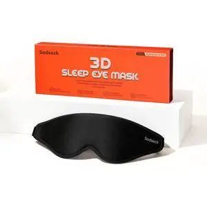 3D Contoured Sleep Eye Mask, Zero Eye Pressure Light Blocking Sleeping Mask, Night Blindfold with Adjustable Strap, Ultra Comfort Eye Shade Cover for Side Sleeper Men Women, Travel (Black) 3D Contoured Sleep Eye Mask, Zero Eye Pressure Light Blocking Sleeping Mask, Night Blindfold with Adjustable Strap, Ultra Comfort Eye Shade Cover for Side Sleeper Men Women, Travel (Black)