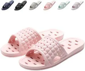 Shower Shoes Quick Dry Non-Slip Bathroom Slippers for Men Women Dorm Home Slides Pink Size 6.5-7 Women/5.5-6 Men Shower Shoes Quick Dry Non-Slip Bathroom Slippers for Men Women Dorm Home Slides Pink Size 6.5-7 Women/5.5-6 Men