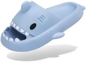 Men's and Women's Shark Slides Cloud Slippers Summer Novelty Open Toe Slide Sandals Anti-Slip Beach Pool Shower Shoes with Cushioned Thick Sole, Blue, 11-12 Women/9.5-10 Men Men's and Women's Shark Slides Cloud Slippers Summer Novelty Open Toe Slide Sandals Anti-Slip Beach Pool Shower Shoes with Cushioned Thick Sole, Blue, 11-12 Women/9.5-10 Men