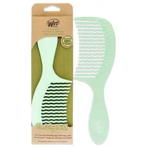 Go Green Tea Tree Oil Infused Treatment Comb - Wide Tooth Hair Detangler with WaveTooth Design that Gently and Glides Through Tangles - No Split Ends and No Damage Go Green Tea Tree Oil Infused Treatment Comb - Wide Tooth Hair Detangler with WaveTooth Design that Gently and Glides Through Tangles - No Split Ends and No Damage
