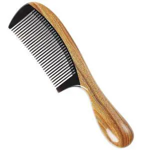 Handmade Buffalo Horn and Sandalwood Hair Combs - Anti-Static Natural Scent Wooden Detangler (Fine Tooth) Handmade Buffalo Horn and Sandalwood Hair Combs - Anti-Static Natural Scent Wooden Detangler (Fine Tooth)