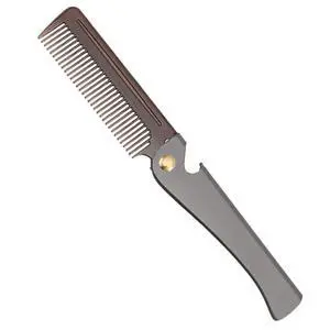 Stainless Steel Folding Pocket Comb, Black Stainless Steel Folding Pocket Comb, Black