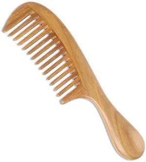 Handmade 100% Natural Green Sandalwood Hair Combs - Anti-Static Sandalwood Scent Natural Hair Detangler Wooden Comb (Wide Tooth),1 Count (Pack of 1) Handmade 100% Natural Green Sandalwood Hair Combs - Anti-Static Sandalwood Scent Natural Hair Detangler Wooden Comb (Wide Tooth),1 Count (Pack of 1)