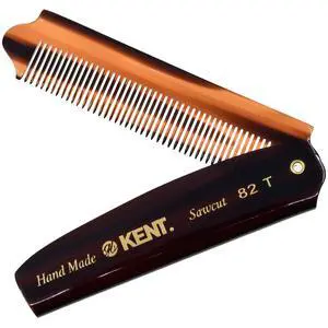 82T Handmade Folding Pocket Comb for Men, Fine Tooth Hair Comb Straightener for Everyday Grooming Styling Hair, Beard or Mustache, Use Dry or with Balms, Saw Cut Hand Polished, Made in England 82T Handmade Folding Pocket Comb for Men, Fine Tooth Hair Comb Straightener for Everyday Grooming Styling Hair, Beard or Mustache, Use Dry or with Balms, Saw Cut Hand Polished, Made in England