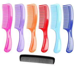 (6 Pack) 8" Colorful Dressing Comb Dresser Comb Round Handle Comb Hair Combs and (1 Pack) 5" Favorict Pocket Comb (A) (6 Pack) 8" Colorful Dressing Comb Dresser Comb Round Handle Comb Hair Combs and (1 Pack) 5" Favorict Pocket Comb (A)