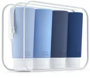 TakeToday Travel Bottles for Toiletries 3.4oz 4 Pack, TSA Leak Proof, Blue TakeToday Travel Bottles for Toiletries 3.4oz 4 Pack, TSA Leak Proof, Blue