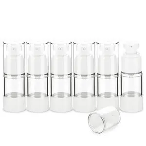 0.5OZ/15ML Clear Airless Pump Bottles, Lotion Dispenser Travel with Pump, Vacuum Plastic Travel Size Lotion Bottle for Foundation, Creams, Cosmetic(6 Pack) 0.5OZ/15ML Clear Airless Pump Bottles, Lotion Dispenser Travel with Pump, Vacuum Plastic Travel Size Lotion Bottle for Foundation, Creams, Cosmetic(6 Pack)