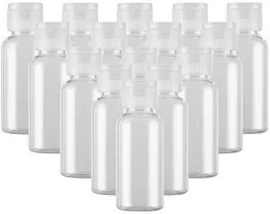 0.5oz Mini Clear Plastic Empty Bottle with Flip Cap Small Travel Bottles Storage Containers Jars for Cosmetic Sample Lotion Shower Gel Emulsion Toiletries - Set of 24 0.5oz Mini Clear Plastic Empty Bottle with Flip Cap Small Travel Bottles Storage Containers Jars for Cosmetic Sample Lotion Shower Gel Emulsion Toiletries - Set of 24